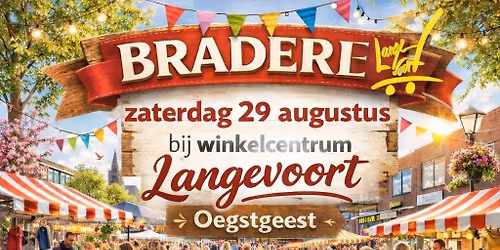 Braderie op de Langevoort — markt-eten in Leiden