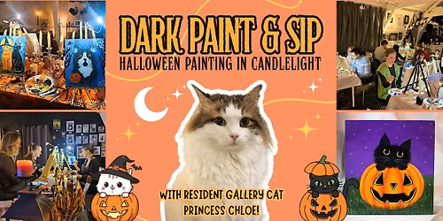 Dark Paint & Sip. Halloween in candlelight – beginner painting in Leiden